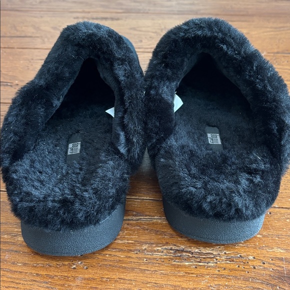 FitFlop Gen-FF Slipper Shoes Women’s Cozy Black Suede Shearling Lined Size 10 - Picture 5 of 12